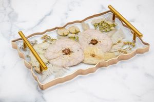Premium Handmade Resin <b>Tray</b> With Natural Wooden Combination For Rustic Home Decor And Kitchen Accessories - Product Image 1