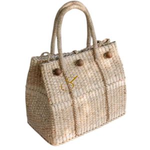 Sac fourre-tout vintage en jacinthe d'eau tressée : Sac de plage en paille - Product Image 4