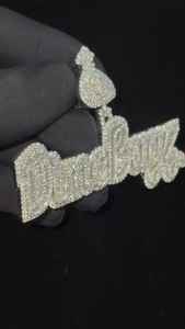 Pendentif personnalisé avec nom et initiale en argent sterling 925, motif sac d'argent, serti de moissanite, style hip-hop, bijoux bling-bling - Product Image 4