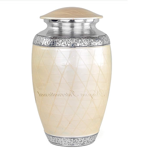 Urna Funeraria de Metal Grabada, Estilo Clásico Azul Antiguo, para Cenizas de Adultos, Estilo Americano/Europeo - Product Image 5