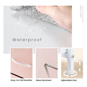 ตู้ลิ้นชัก 8 ชั้นทรงสูงสำหรับห้องนอน พร้อมโครงเหล็กแข็งแรงและท็อปไม้หุ้มผ้า - Product Image 2