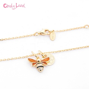 CL สร้อยคอเงินแท้ 925 ลายผึ้งจี้เครื่องประดับชั้นดีของผู้หญิง - Product Image 3