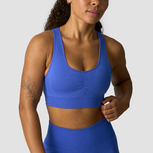 Soutien-gorge de sport pour femme à col en U, extensible dans quatre directions, à bretelles croisées, séchage rapide, écologique, haute résistance, couleur personnalisable, pour la gym - Product Image 3