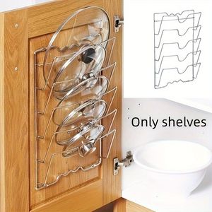 Cucina multifunzione da 1 pezzo a muro portaoggetti per pentole e coperchio Organizer con tagliere - Product Image 1
