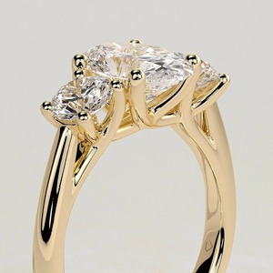 Anillo de compromiso de diamantes de corte ovalado, caro, de oro amarillo de 14k, estilo clásico, diamantes cultivados en laboratorio con certificación IGI - Product Image 5