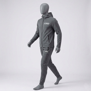 Conjunto Deportivo Personalizado con Logotipo, Unisex, Estilo Urbano, Transpirable, con Cordón Ajustable, Sudadera con Capucha y Cremallera, Pantalones Jogger, Ropa Deportiva para Gimnasio - Product Image 3