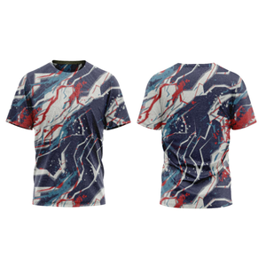 เสื้อยืดกีฬาผู้ชายลายกราฟิกแบบซับลิเมชั่น แห้งเร็ว ผลิตจากโพลีเอสเตอร์ เหมาะสำหรับวิ่ง ฟิตเนส ออกกำลังกาย และการฝึกซ้อม - Product Image 4