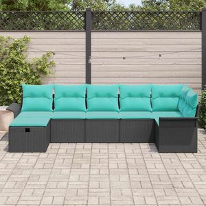 Conjunto de Sofá de Jardín de 7 Piezas de Ratán Sintético con Cojín de Almacenamiento, Colección de Muebles de Jardín - Product Image 3