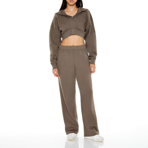 Custom Terry High-Low Winter Breathable Rhinestone Pullover Hoodie Women Oversize Fitness Drawstring Zipper Casual Loose Fit - Product Image 6