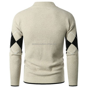 Pull en laine/coton tricoté à col rond long décontracté respirant à manches longues pour homme, best-seller, fabriqué au Pakistan - Product Image 2