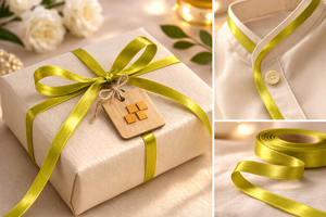 Cinta de Raso Verde Menta de 12 mm Resistente a la Contracción de Neelkamal Industries, 100% Poliéster, de una Sola Cara, para Decoración, Envoltura de Regalos y Manualidades - Product Image 4