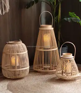 ベトナム製の環境にやさしいスポンジホームアクセサリー竹キャンドルホルダー
