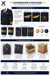 Uniformes de Piloto de Aerolínea Personalizados X OEM ODM |   Conjunto Completo de Manga Corta Unisex de Primera Calidad, Tiempo de Entrega de Muestra de 7 Días, el Mejor - Product Image 4