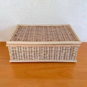 Caja de almacenamiento grande, cajas de ratán resistentes, varios tamaños, con tapa natural, accesorio para arreglos en cestas. - Product Image 1