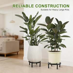 Support de plantes en métal noir pour intérieur et extérieur, support de pot de fleurs surélevé, support de présentation décoratif pour jardin - Product Image 2
