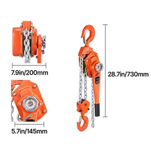 Paranco a Catena Manuale per Carichi Pesanti 6T 13200LBS Capacità 20FT Sollevamento Acciaio Legato G80 Doppio Blocco Meccanico Altezza di Sollevamento 6m - Product Image 6