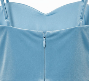 Robe longue fendue en velours coréen moderne pour femme, silhouette moulante, soutien-gorge intégré, design structuré sophistiqué - Product Image 4