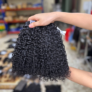 <b>Pixie</b> Curly Human Hair Bundle Weft Hair Extensions with Lace Front set Human Hair <b>Wigs</b> Lace Front HD Transparent Swiss Customize - Product Image 2