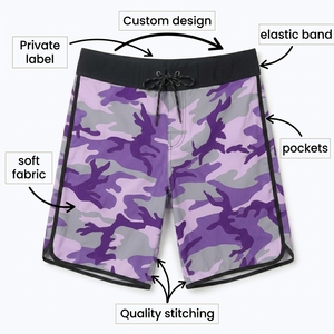 Shorts de surf camouflage pour hommes, shorts de bain à séchage rapide, légers, taille élastique, vêtements de plage, tenue décontractée d'été, style vacances - Product Image 6
