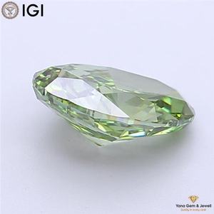 Diamant de laboratoire CVD de 3,00 carats, de forme ovale, de couleur vert vif fantaisie, de clarté VVS2, avec certificat IGI, idéal pour les bagues - Product Image 4