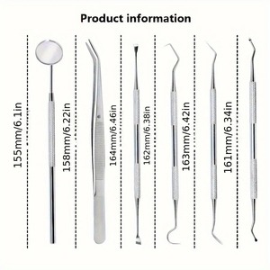 Kit d'hygiène dentaire BAFA : Cure-dents, gratte-dents, pince à tartre et miroir buccal en acier inoxydable - Product Image 5