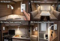 NRY Marka Esnek Ayarlanabilir RV Kabin Yatak Lambası 12V LED Aplik Duvara Monte Aydınlatma, Karavanlar için 3 Yıl Garantili