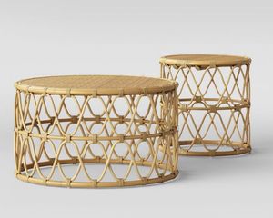 Mesa de Centro de Ratán Premium para Interiores con Diseño Tejido a Mano para Hoteles, Villas y Casas de Lujo - Product Image 1