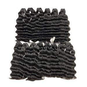 Máquina de pelo virgen camboyano Natural, doble trama, Color negro, cutícula alineada, estilo ondulado suelto para mujeres negras - Product Image 4