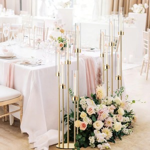Golden Brass <b>Candle</b> Stand 5 Arm Modern Design Home Decoration Wedding Table Centerpiece Durable Metal Holder At <b>Cheap</b> Price - Product Image 3
