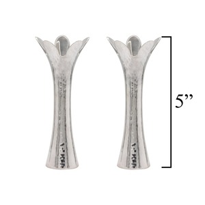 Modern Silver Flower Design Candle Holders Stylish Decorative Accent Suitable For Dining <b>Table</b> Decor And Special <b>Occasions</b> - Product Image 5