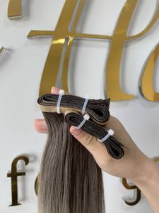 Venta al por mayor de pelo virgen Remy ruso sin costuras Invisible doble dibujado extremo grueso 100% crudo sin procesar Cinta Larga - Product Image 5