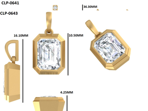 Pendentif de mariage Lurba Jewels en moissanite taille émeraude 1,75 carat, serti clos, en or jaune massif 14 carats, bijou de luxe chrétien, cadeau - Product Image 6