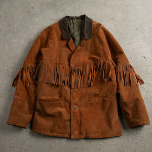 Veste en daim à franges unisexe, style western haut de gamme, finition douce, marque OEM - Product Image 1