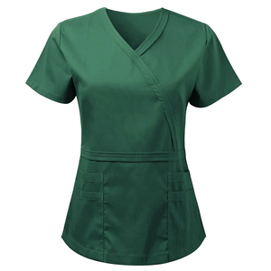 Conjunto de Uniformes Médicos para Mujer, Top Elástico con Cuello en V y Pantalones Tipo Jogger con Múltiples Bolsillos, Uniformes de Enfermera - Product Image 4