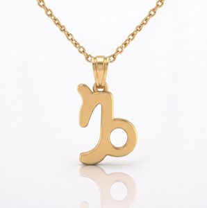 Collier pour enfants du signe Capricorne, plaqué or rose, chaîne en laiton, pendentif astrologique - Product Image 1