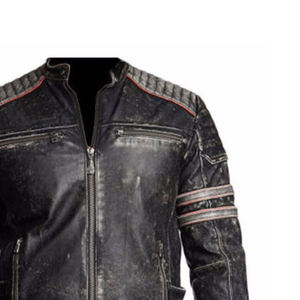 Blouson coupe-vent en cuir pour homme, haute qualité, hiver 2026, avec logo personnalisé pour motards, vestes en cuir - Product Image 4