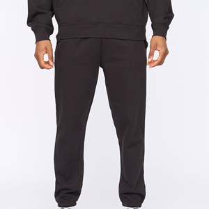 Ensemble de survêtement pour homme noir à capuche, couleur unie, coupe décontractée, respirant, léger, sweat-shirt et pantalon, tenue d'hiver - Product Image 5