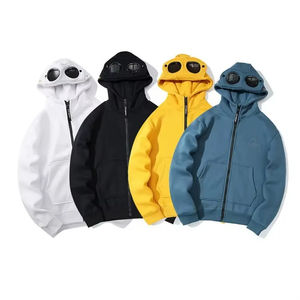 Sweat à capuche zippé Techwear 2026 avec protection pour les yeux – Coton épais sans cordon 100 % coton, streetwear personnalisé pour homme - Product Image 1