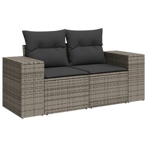 Mobilier d'extérieur premium en rotin PE gris et ensemble de canapé de jardin en acier enduit de poudre avec verre trempé - Product Image 3
