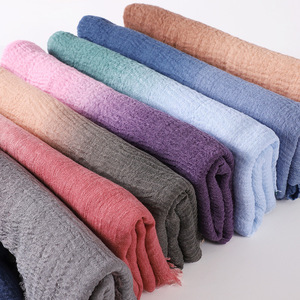 Premium High Quality 20 Colors Cotton Blended Long <b>Chiffon</b> <b>Scarf</b> for Muslim Women Gradient Color Hijab Skin-Friendly Breathable - Product Image 3