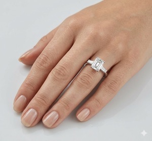 Anillos de Boda de Tres Piedras, Oro Blanco de 14K, Certificado IGI, 3.14CT, Color E, Claridad VS1, Anillo de Media Eternidad, Anillo de Diamantes Creados en Laboratorio - Product Image 1