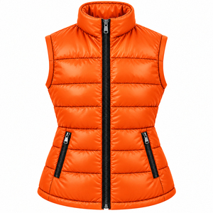 Chaleco Acolchado de Invierno sin Mangas para Mujer, Personalizado, con Cuello Alto, Ligero, Tejido Largo - Product Image 1