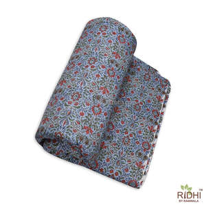 Bloque de mano indio impreso 100% algodón Fuerza Aérea azul verde sangría tela roja de tela India tela por yarda - Product Image 3