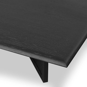Mesa de Centro Moderna Hecha a Mano con Tapa Cuadrada Negra y Base de Pedestal en Forma de Cruz con Cordón Tejido, para Sala de Estar, de Madera de Mango - Product Image 5