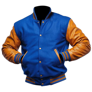OEM Customizable Men's Varsity Jacket <b>Wool</b> Chenille Embroidery Vintage Design Custom Size Options Eco-Friendly Breathable Custom - Product Image 1