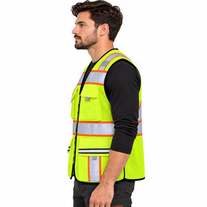 Gilet de sécurité haute visibilité personnalisé avec logo pour hommes, vêtements de travail pour la construction industrielle, vêtements de travail réfléchissants - Product Image 4