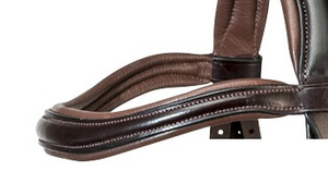 Sports Style Leather English Bridle With Protective <b>Rubber</b>-rein <b>Boots</b> And Polished Metal Accents - Product Image 3