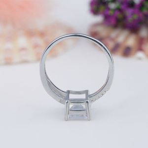 Classic Fine Jewelry <b>Rings</b> Square Topaz 925 Sterling Silver Gemstone <b>Ring</b> with <b>CZ</b> Zircon <b>Ring</b> for Women - Product Image 5