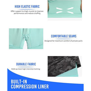 Shorts de sport décontractés pour hommes, en tissu éponge, séchage rapide, ourlet fendu, taille haute élastique, respirant, poches pratiques, coupe ample - Product Image 4