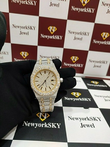 Reloj de Lujo para Hombre NewyorkSKY con Diamantes, Caja Octogonal de Acero Inoxidable de 41 mm, Cuarzo Analógico, Cristal de Zafiro, Cierre Desplegable - Product Image 4